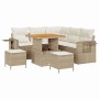 Conjunto de sofá de jardín 8 pcs Beige ratán sintético