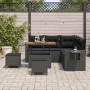 Conjunto de sofá de jardín 8 pcs Negro ratán sintético