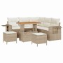 Conjunto de sofá de jardín 8 pcs Beige ratán sintético