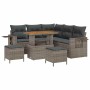 Conjunto de sofá de jardín 8 pcs Gris ratán sintético