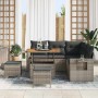 Conjunto de sofá de jardín 8 pcs Gris ratán sintético