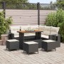 Conjunto de sofá de jardín 9 pcs Negro ratán sintético