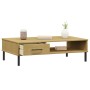 Mesa de centro patas de metal OSLO madera maciza pino marrón de vidaXL, Mesas de centro - Ref: Foro24-351036, Precio: 53,36 €...