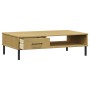Mesa de centro patas de metal OSLO madera maciza pino marrón de vidaXL, Mesas de centro - Ref: Foro24-351036, Precio: 53,36 €...