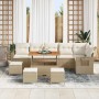 Conjunto de sofá de jardín 10 pcs Beige ratán sintético