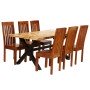 Juego de mesas de comedor 7 uds madera maciza de acacia y mango en Conjuntos de muebles para cocinas y comedores | Comprar onlin