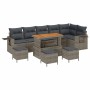 Conjunto de sofá de jardín 10 pcs Gris ratán sintético