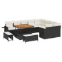 Conjunto de sofá de jardín 12 pcs Negro ratán sintético