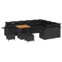 Conjunto de sofá de jardín 12 pcs Negro ratán sintético