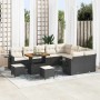 Conjunto de sofá de jardín 12 pcs Negro ratán sintético