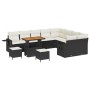 Conjunto de sofá de jardín 12 pcs Negro ratán sintético