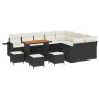 Conjunto de sofá de jardín 13 pcs Negro ratán sintético