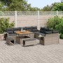 Conjunto de sofá de jardín 13 pcs Gris ratán sintético