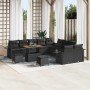 Conjunto de sofá de jardín 13 pcs Negro ratán sintético
