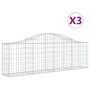 Gabionenkörbe 3 Stück Bogenform Eisen 200x30x60/80 cm von vidaXL, Töpfe und Pflanzgefäße - Ref: Foro24-3145389, Preis: 235,91...