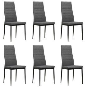 Sillas de comedor 6 unidades de tela gris claro Sillas de comedor 6 unidades de tela gris claro