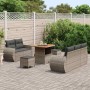 Conjunto de sofá de jardín 8 pcs Gris ratán sintético
