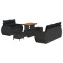 Conjunto de sofá de jardín 8 pcs Negro ratán sintético