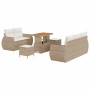 Conjunto de sofá de jardín 8 pcs Beige ratán sintético