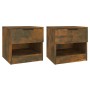 Nachttische 2 Stück geräuchertes Eichensperrholz von vidaXL, Nachttische - Ref: Foro24-817046, Preis: 53,25 €, Rabatt: %