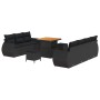 Conjunto de sofá de jardín 10 pcs Negro ratán sintético