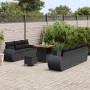 Conjunto de sofá de jardín 10 pcs Negro ratán sintético