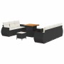 Conjunto de sofá de jardín 10 pcs Negro ratán sintético