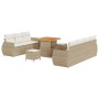 Conjunto de sofá de jardín 10 pcs Beige ratán sintético