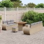Conjunto de sofá de jardín 10 pcs Beige ratán sintético