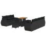 Conjunto de sofá de jardín 10 pcs Negro ratán sintético