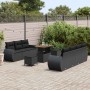 Conjunto de sofá de jardín 10 pcs Negro ratán sintético