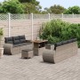 Conjunto de sofá de jardín 10 pcs Gris ratán sintético