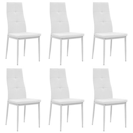 Sillas de comedor 6 uds cuero sintético blanco en Sillas de comedor | Comprar online en Foro24