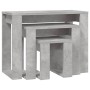 Stapelbare Tische 3 Stück Sperrholz Betongrau von vidaXL, Seitentische - Ref: Foro24-808607, Preis: 44,04 €, Rabatt: %