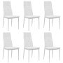 Sillas de comedor 6 uds cuero sintético blanco