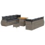 Conjunto de sofá de jardín 11 pcs Gris ratán sintético