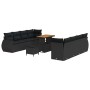 Conjunto de sofá de jardín 11 pcs Negro ratán sintético