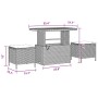 Conjunto de sofá de jardín 11 pcs Negro ratán sintético