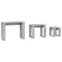 Stackable tables 3 pieces plywood gray concrete by vidaXL, Side tables - Ref: Foro24-808607, Price: 44,04 €, Discount: %