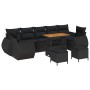 Conjunto de sofá de jardín 10 pcs Negro ratán sintético
