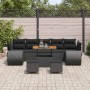 Conjunto de sofá de jardín 10 pcs Negro ratán sintético