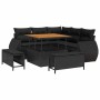 Conjunto de sofá de jardín 8 pcs Negro ratán sintético