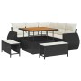 Conjunto de sofá de jardín 8 pcs Negro ratán sintético