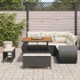 Conjunto de sofá de jardín 8 pcs Negro ratán sintético