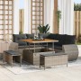 Conjunto de sofá de jardín 8 pcs Gris ratán sintético