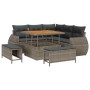 Conjunto de sofá de jardín 8 pcs Gris ratán sintético