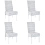 Sillas de comedor 4 uds ratán Kubu y madera mango blanco