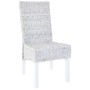 Sillas de comedor 4 uds ratán Kubu y madera mango blanco