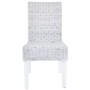 Sillas de comedor 4 uds ratán Kubu y madera mango blanco