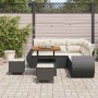 Conjunto de sofá de jardín 8 pcs Negro ratán sintético